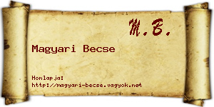 Magyari Becse névjegykártya